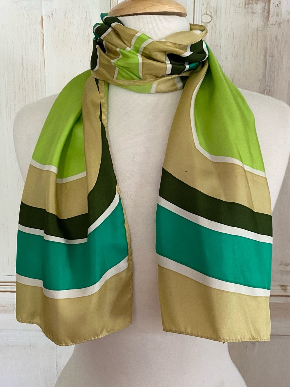 Vintage 100% Silk Scarf Abstract Design - Picture 2 of 10